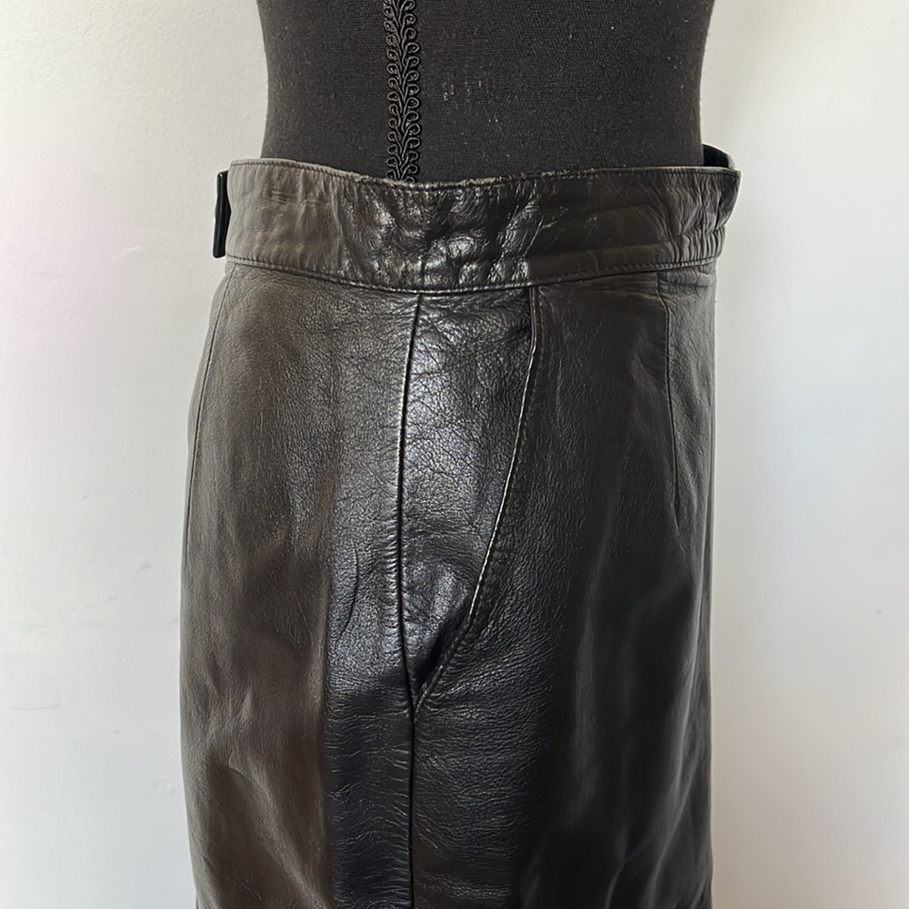 Leather Moto Pencil Skirt by Evan Davies Size 10 - Picture 3 of 11